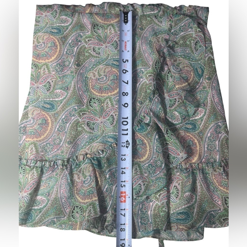 ALLSAINTS Zini Shahmina Paisley Wrap Mini Short Sleeve Dress Green Pink size 6 - Picture 14 of 17
